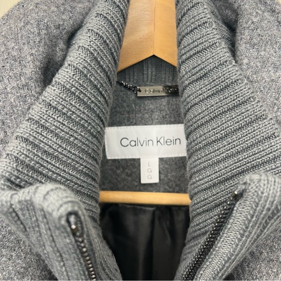 Calvin Klein L Charcoal Belted Coat - Picture 5 of 12